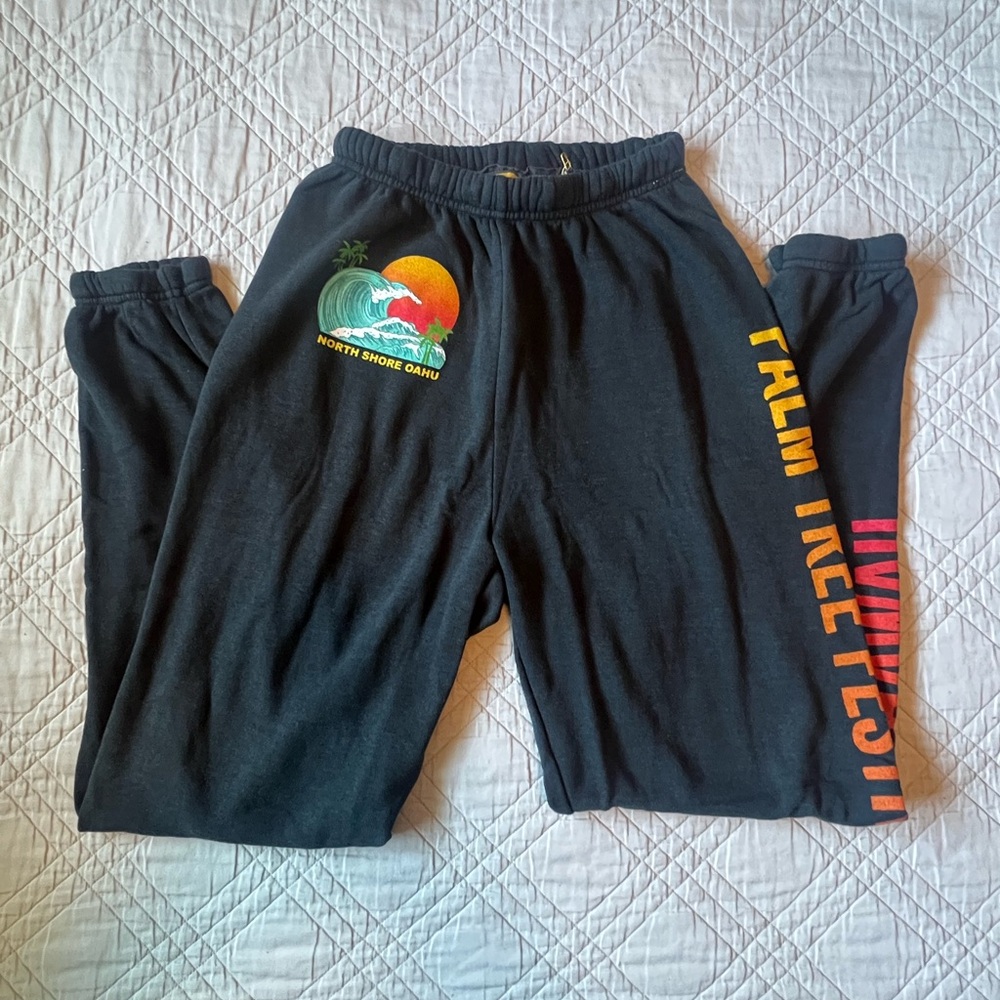 Aviator Nation North Shore Oahu Palm Tree Festival sweatpants, size Small (NWT) - Picture 8 of 13